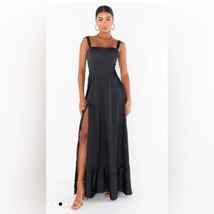Show Me Your Mumu Clarissa Corset Dress ~ Black Luxe Satin